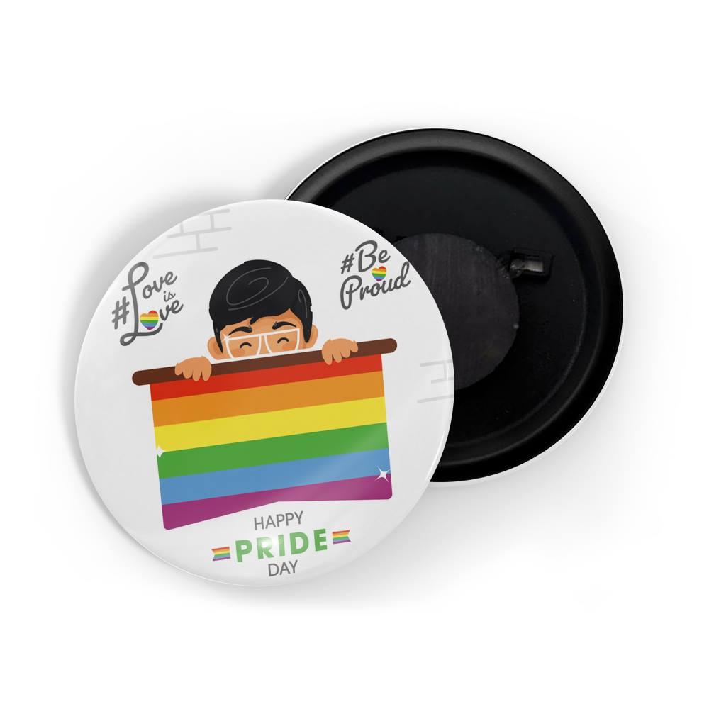 dhcrafts Fridge Magnet White Pride Day Glossy Finish Design Pack of 1