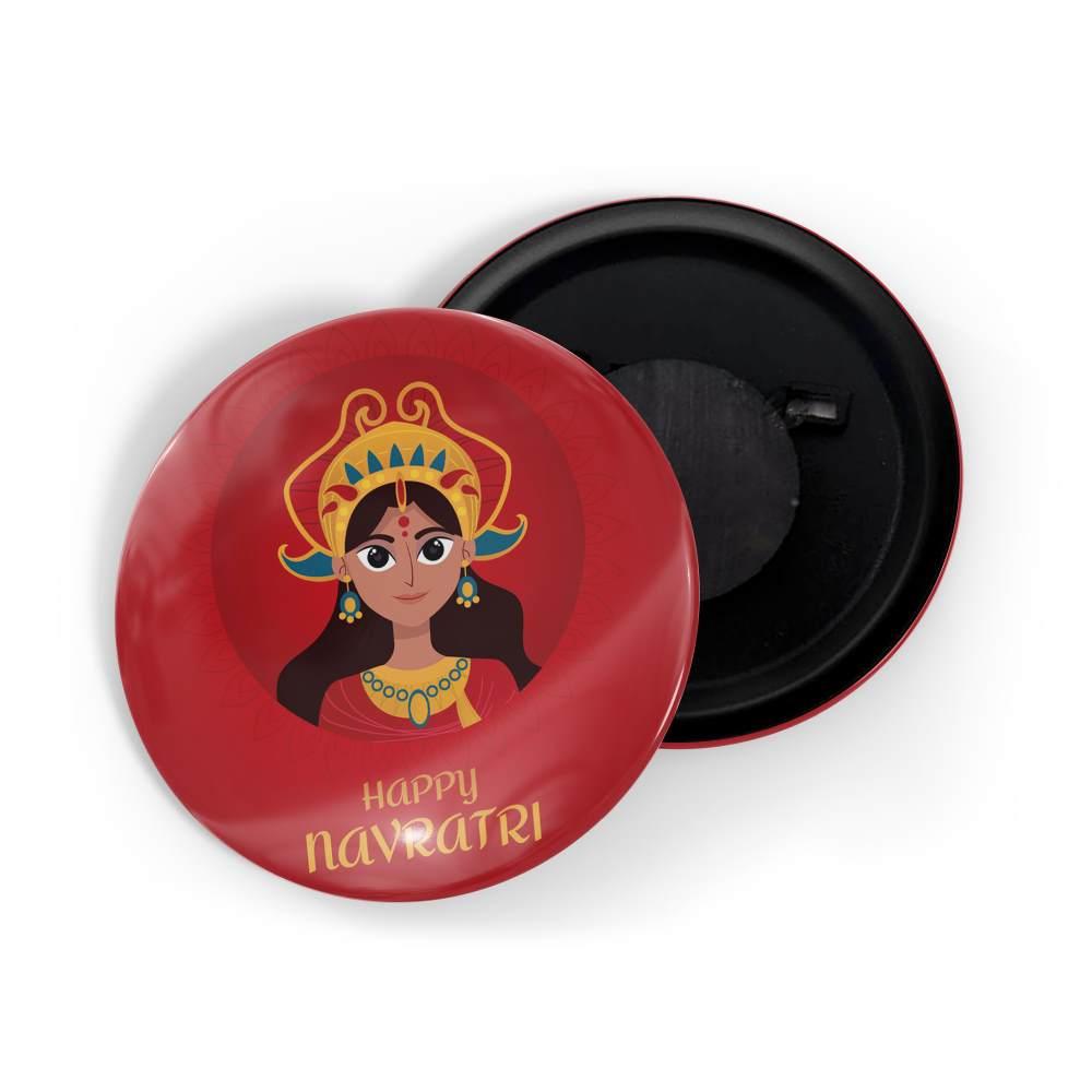 dhcrafts Fridge Magnet Red Nvaratri Glossy Finish Design Pack of 1