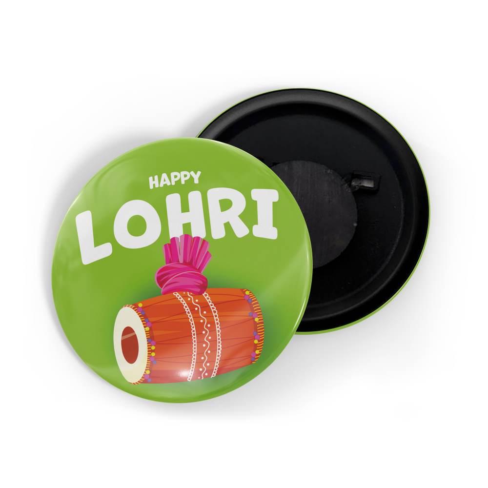 dhcrafts Fridge Magnet Green Lohri D1 Glossy Finish Design Pack of 1