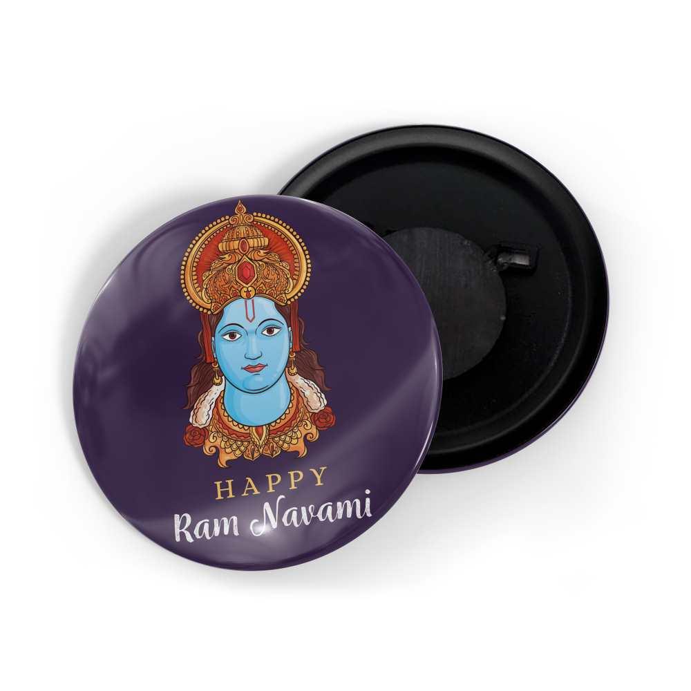 dhcrafts Fridge Magnet Purple Ram Navami D2 Glossy Finish Design Pack of 1
