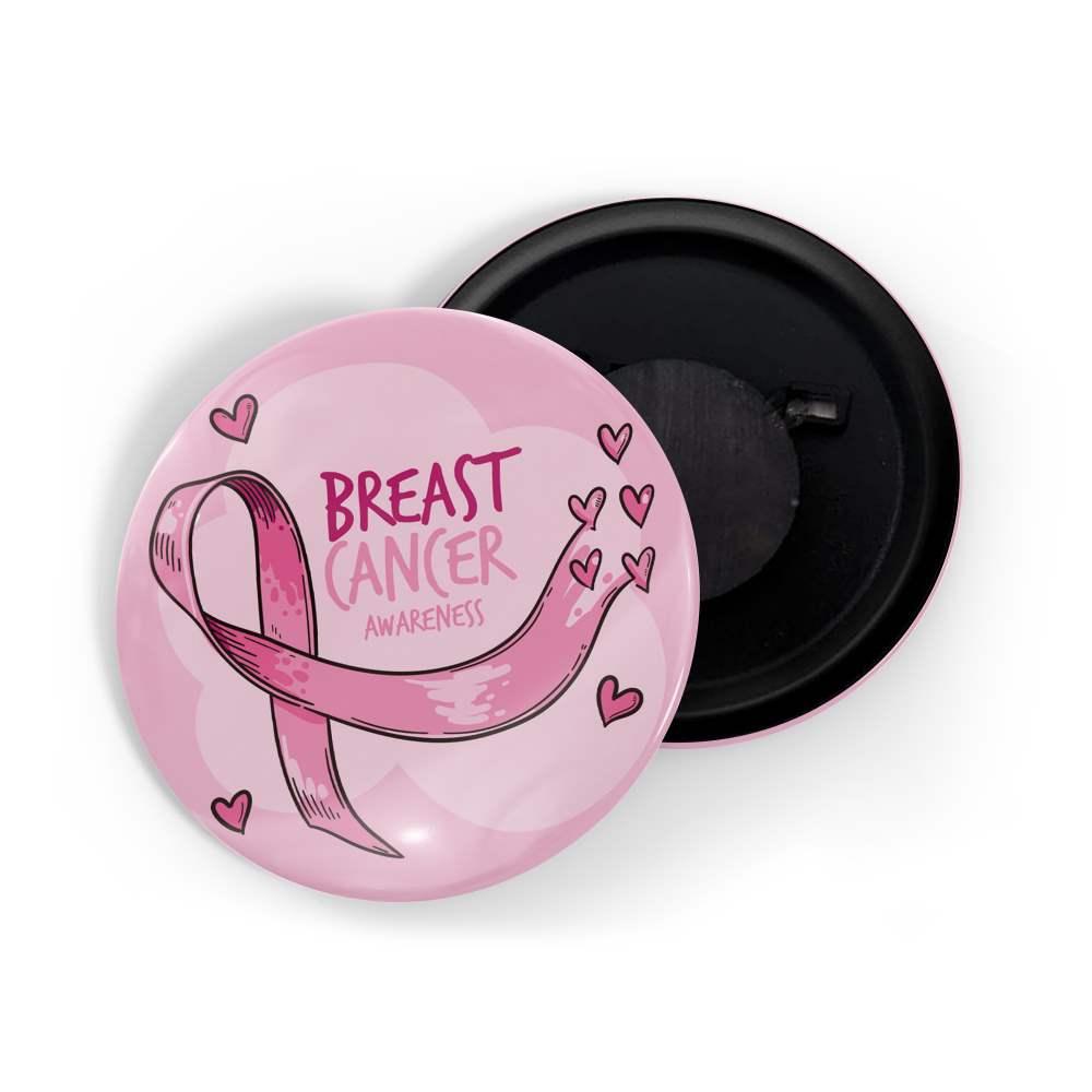 dhcrafts Fridge Magnet Pink Cancer Awareness Breast Cancer D1 Glossy Finish Design Pack of 1