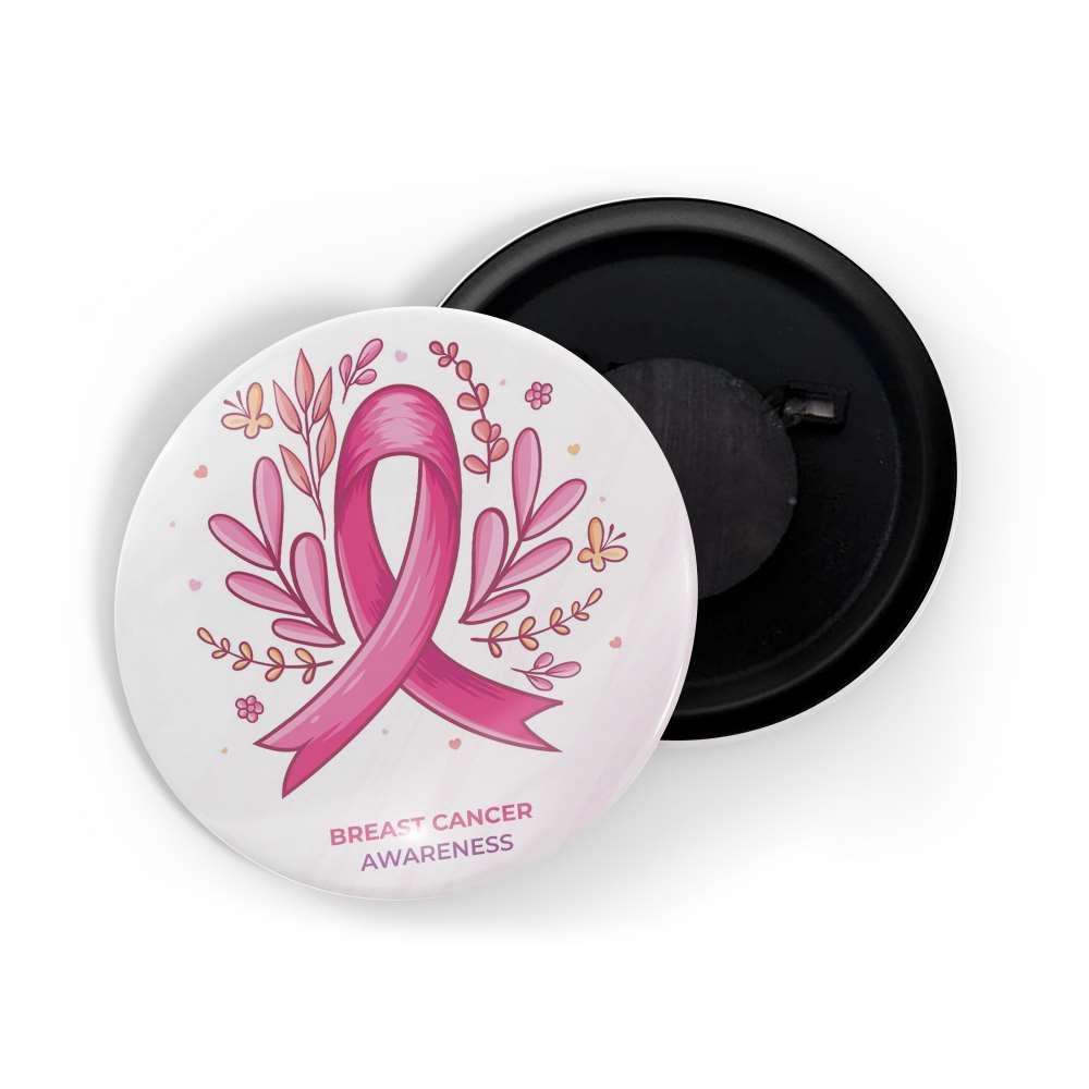 dhcrafts Fridge Magnet White Cancer Awareness Breast Cancer D2 Glossy Finish Design Pack of 1