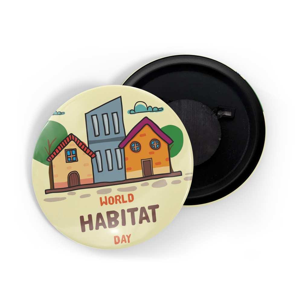 dhcrafts Fridge Magnet Yellow World Habitat Day Glossy Finish Design Pack of 1