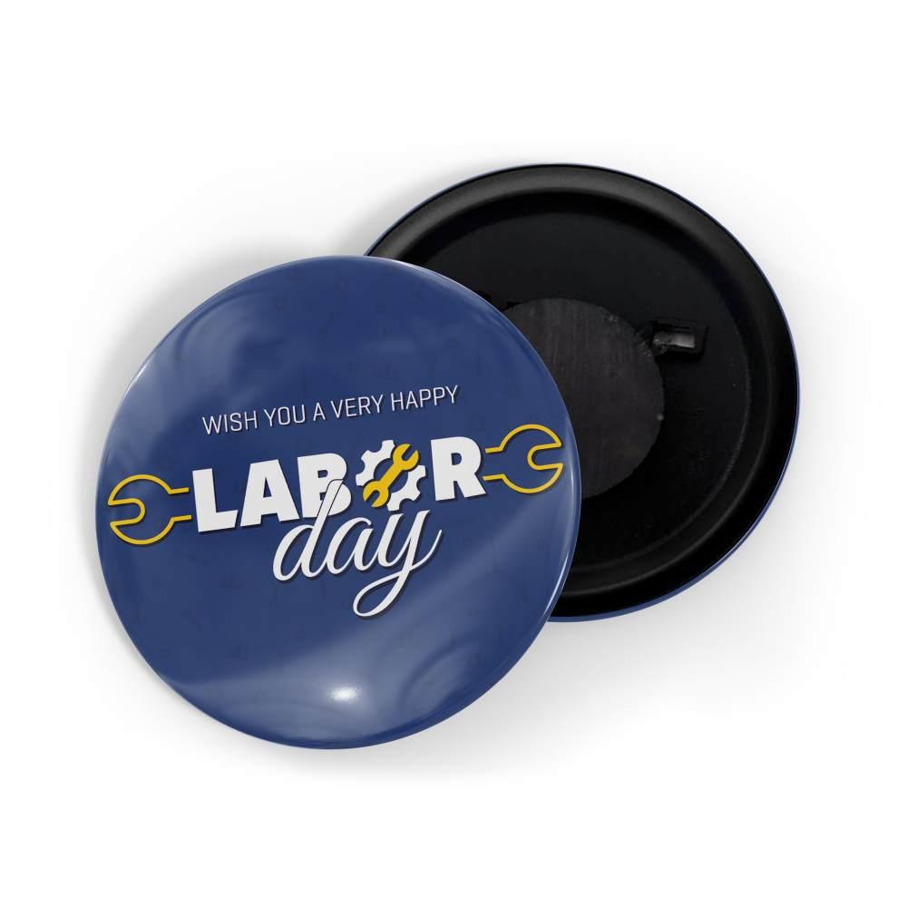 dhcrafts Fridge Magnet Blue Labor Day Glossy Finish Design Pack of 1