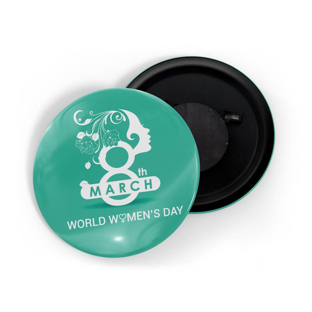 dhcrafts Fridge Magnet Green Women's Day D3 Glossy Finish Design Pack of 1
