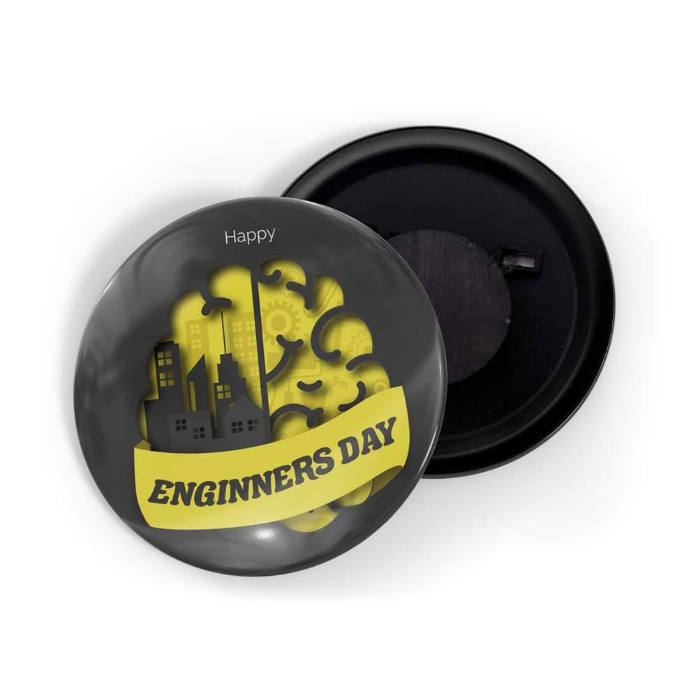 dhcrafts Fridge Magnet Grey Engineer's Day D2 Glossy Finish Design Pack of 1
