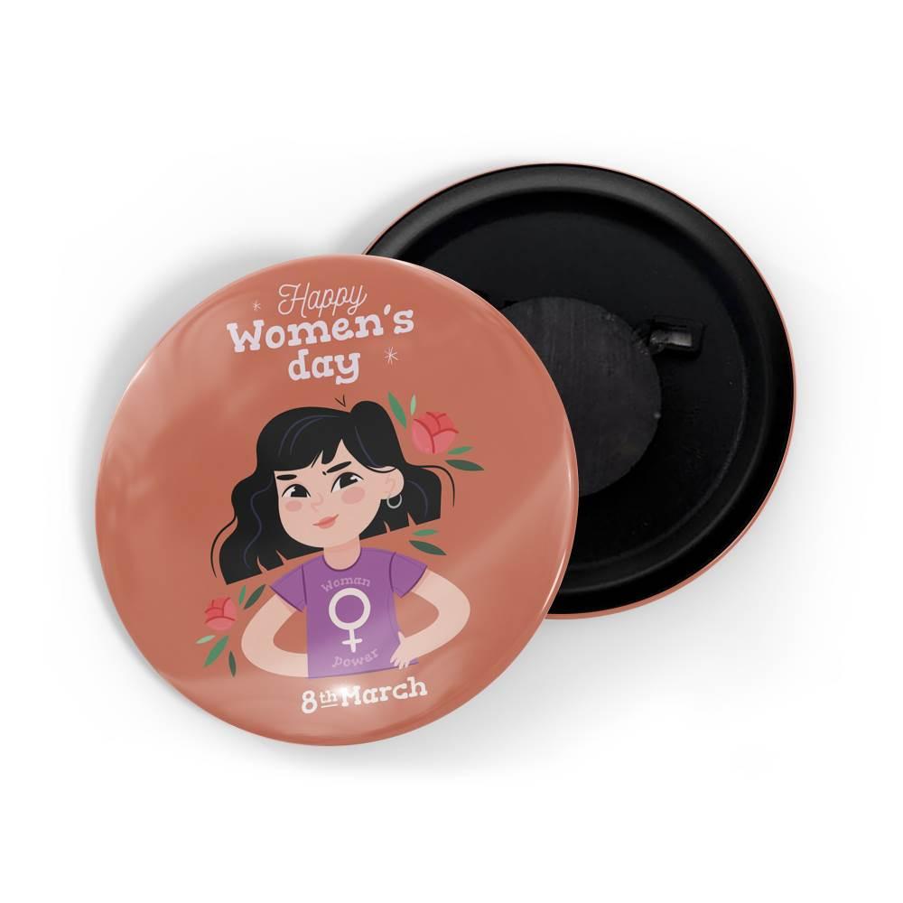 dhcrafts Fridge Magnet Brown Women's Day D1 Glossy Finish Design Pack of 1