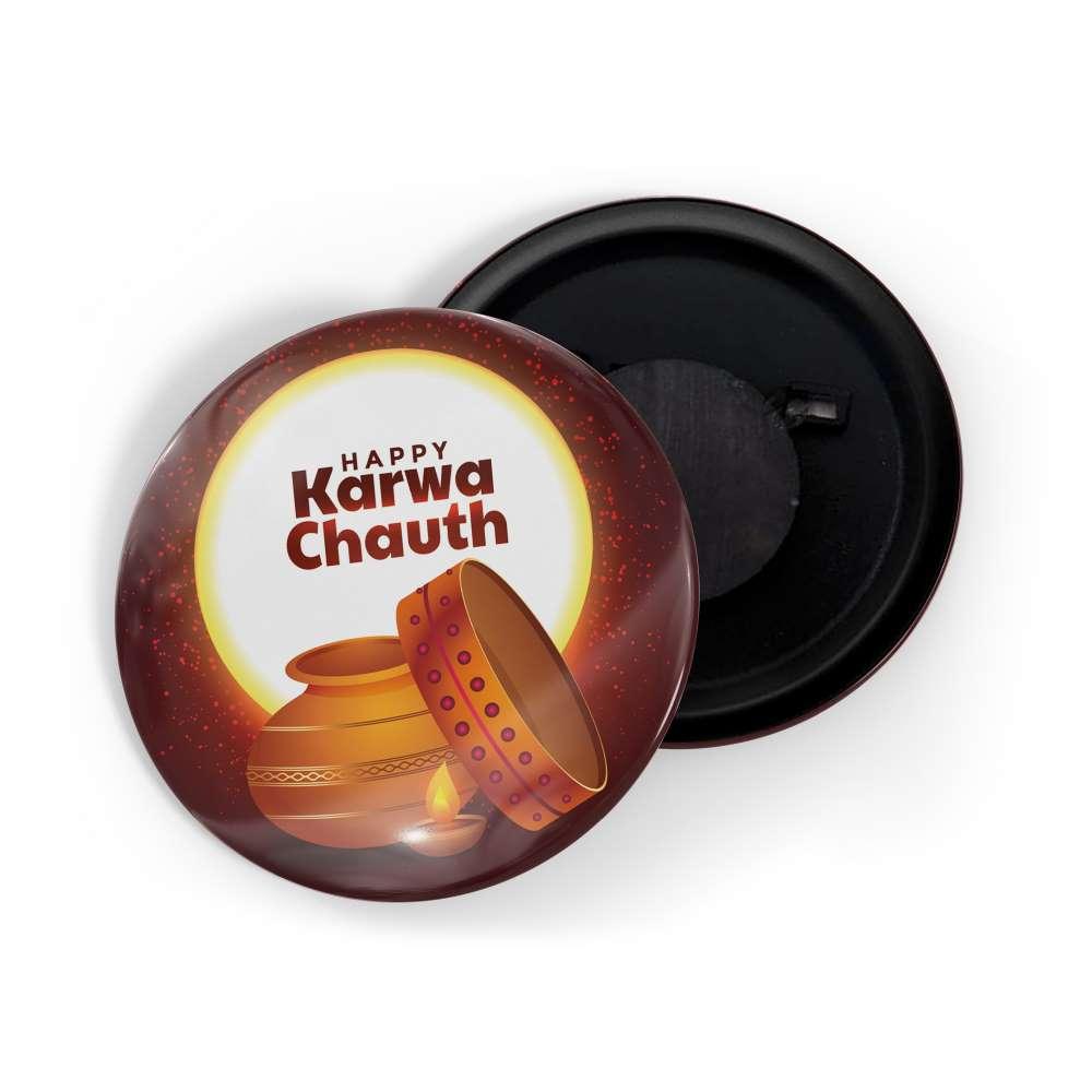 dhcrafts Fridge Magnet Red Karwa Chauth Glossy Finish Design Pack of 1