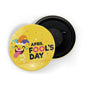 dhcrafts Fridge Magnet Yellow April Fool's Day D2 Glossy Finish Design Pack of 1