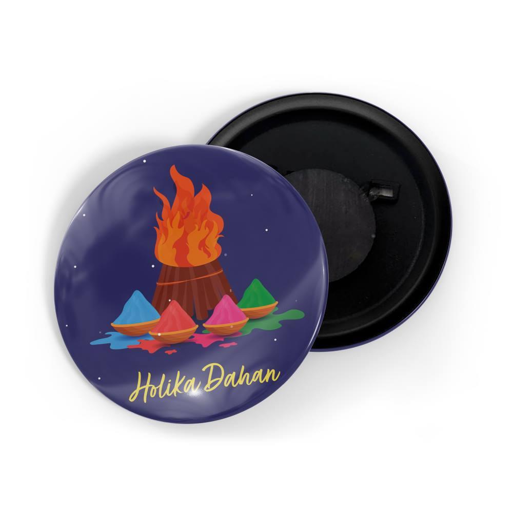 dhcrafts Fridge Magnet Blue Holika Dahan Glossy Finish Design Pack of 1