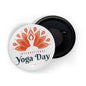 dhcrafts Fridge Magnet White International Yoga Day D2 Glossy Finish Design Pack of 1