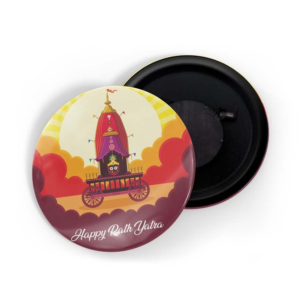 dhcrafts Fridge Magnet Multicolor Rath Yatra D1 Glossy Finish Design Pack of 1