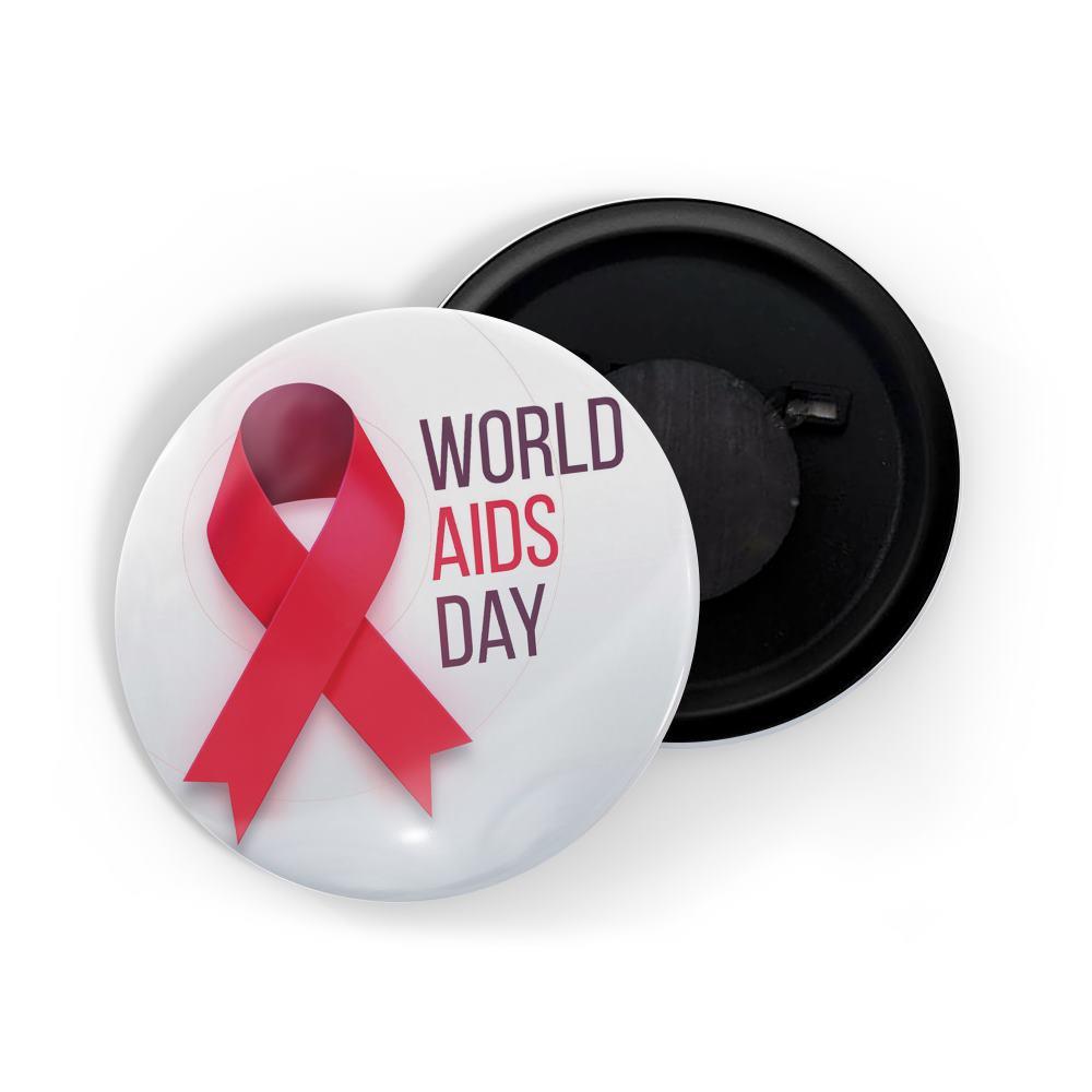 dhcrafts Fridge Magnet White World Aids Day Glossy Finish Design Pack of 1