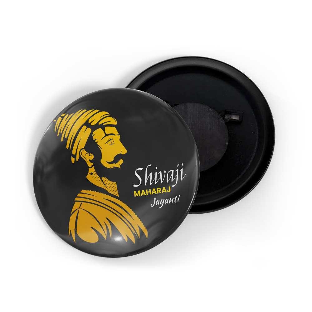 dhcrafts Fridge Magnet Black Shivaji Maharaj Jayanti D2 Glossy Finish Design Pack of 1