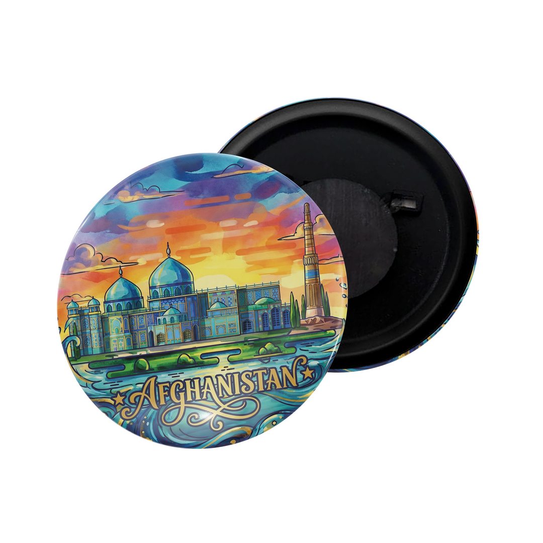 dhcrafts Fridge Magnet Yellow Color Afghanistan Glossy Finish Design Pack of 1