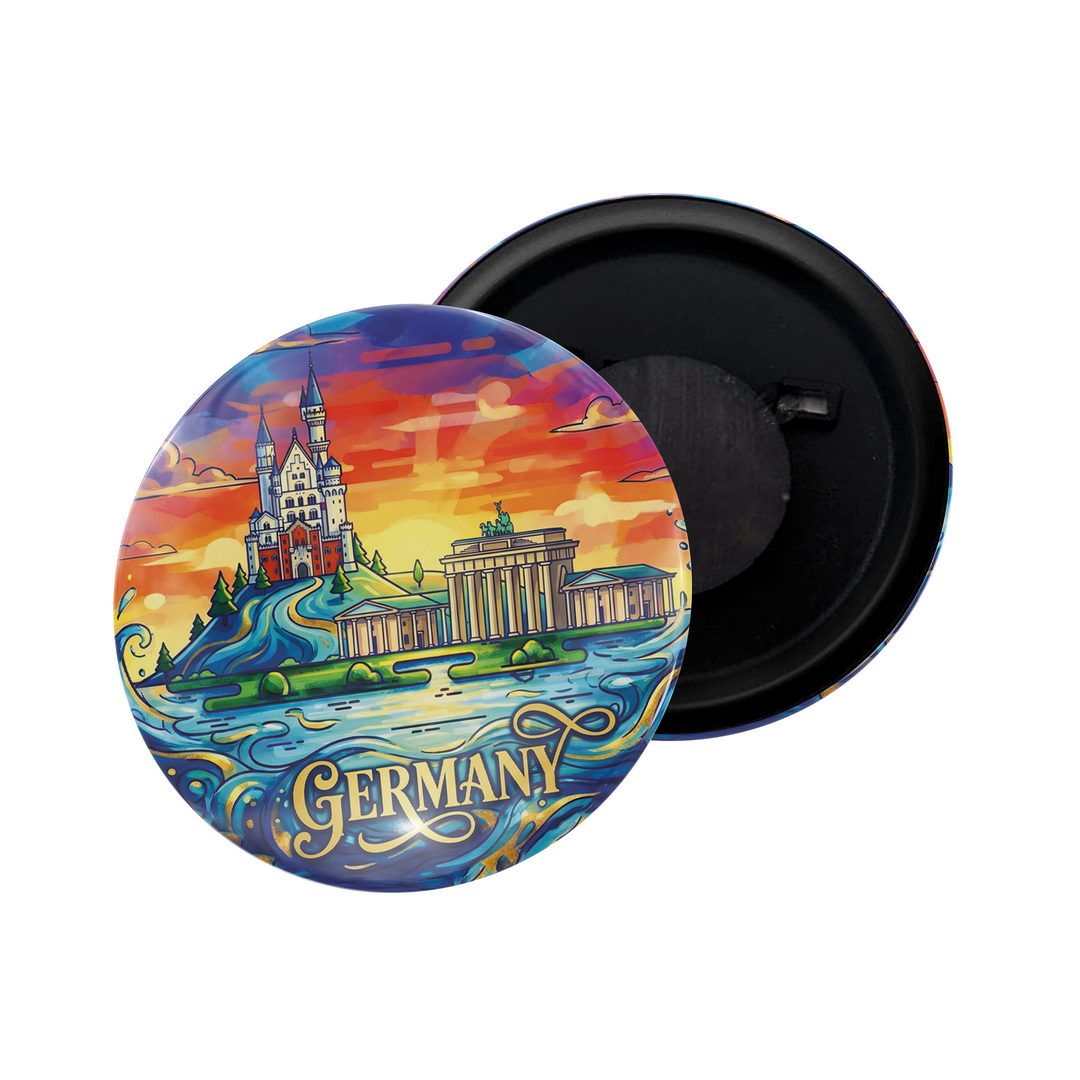 dhcrafts Fridge Magnet Yellow Color Germany D4 Glossy Finish Design Pack of 1