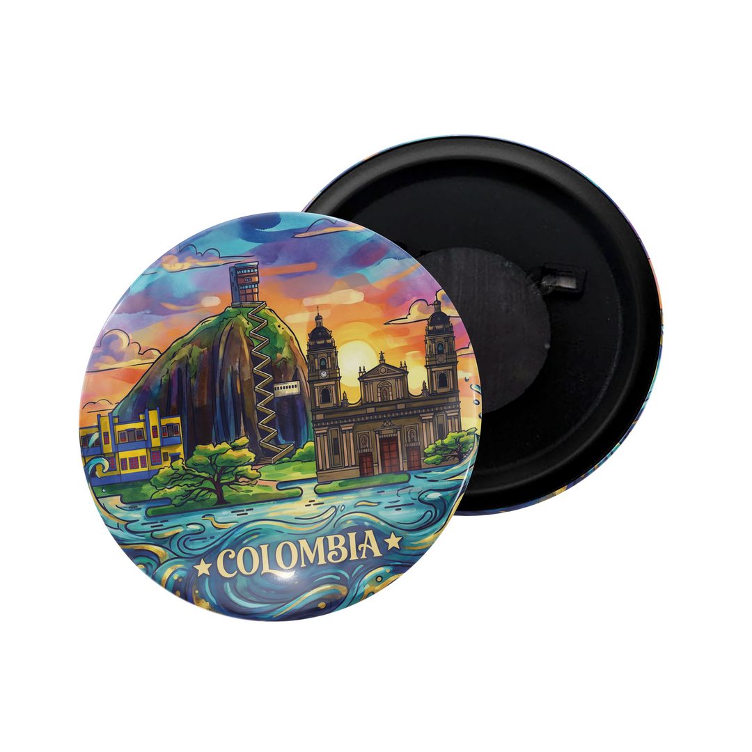 dhcrafts Fridge Magnet Yellow Color Colombia Glossy Finish Design Pack of 1