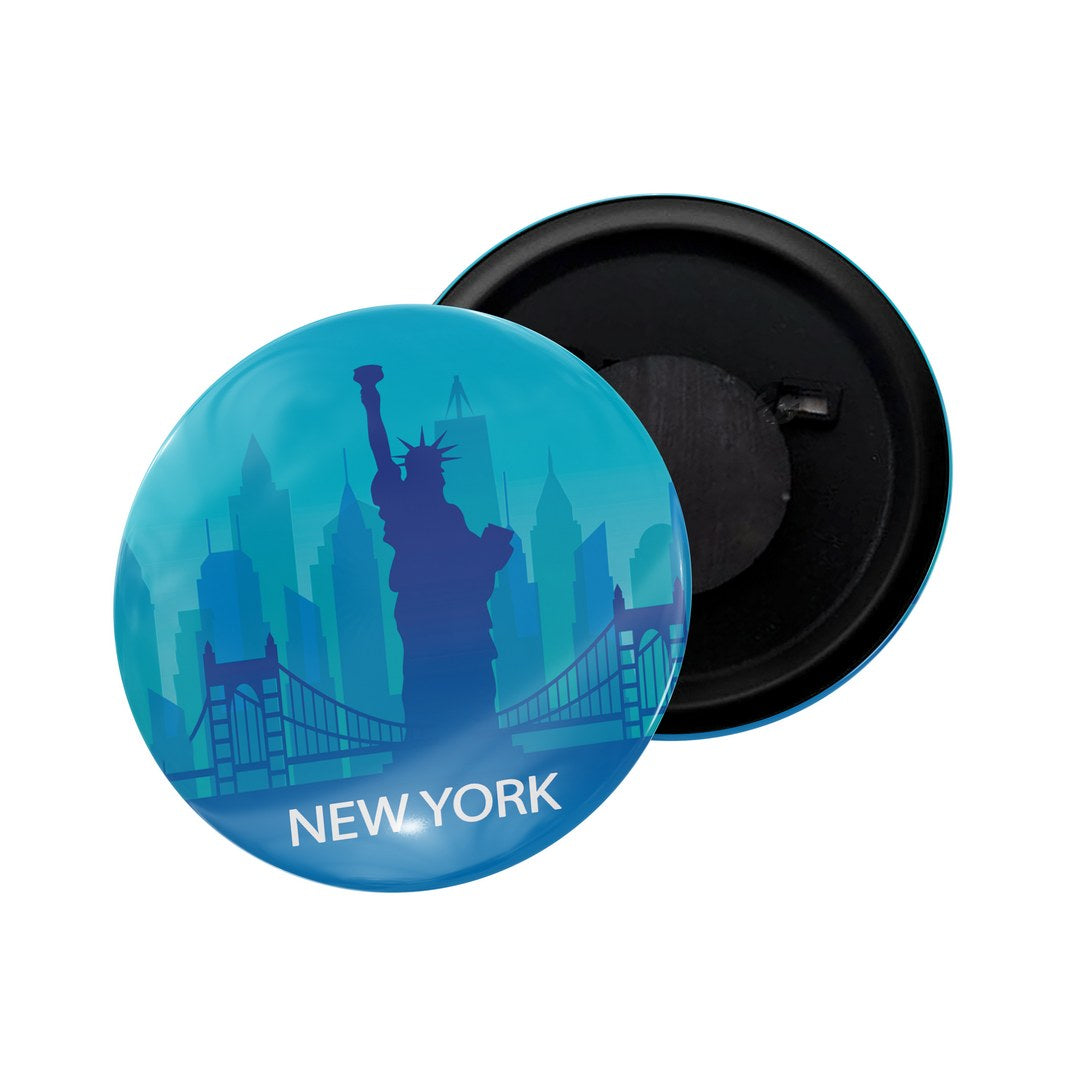 dhcrafts Fridge Magnet Multicolor New York D5 Glossy Finish Design Pack of 1