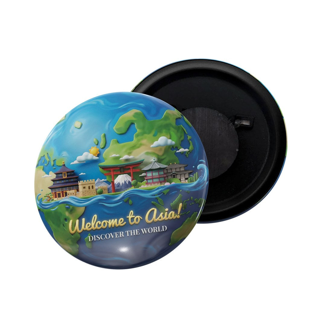 dhcrafts Fridge Magnet Green Color Monuments Discover The World Welcome to Asia D3Glossy Finish Design Pack of 1