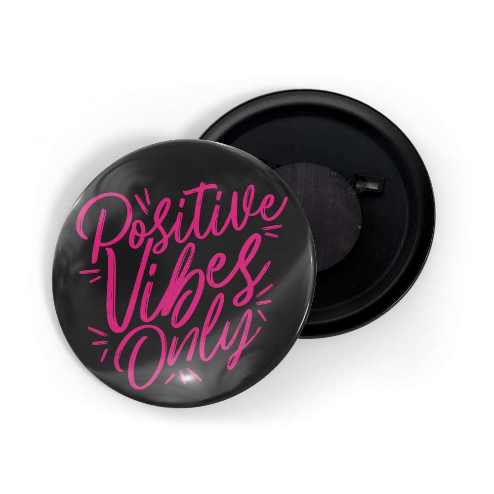 dhcrafts Fridge Magnet Black Positive Vibes D7 Glossy Finish Design Pack of 1