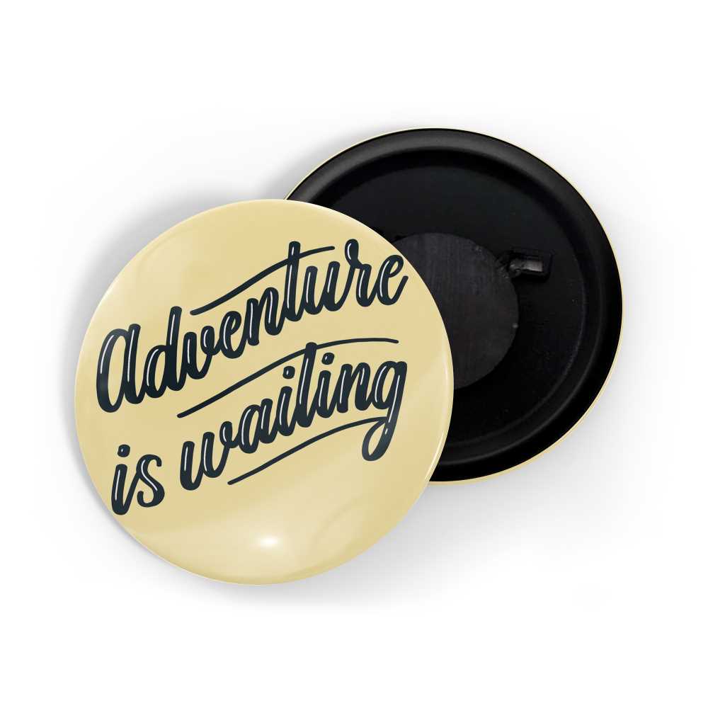 dhcrafts Fridge Magnet Yellow Adventure Is Waiting D4 Glossy Finish Design Pack of 1