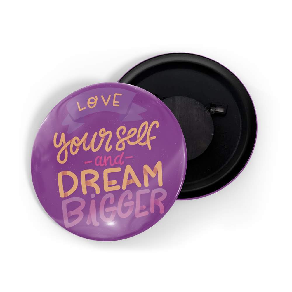 dhcrafts Fridge Magnet Purple Love Yourself And Dream Bigger D11 Glossy Finish Design Pack of 1