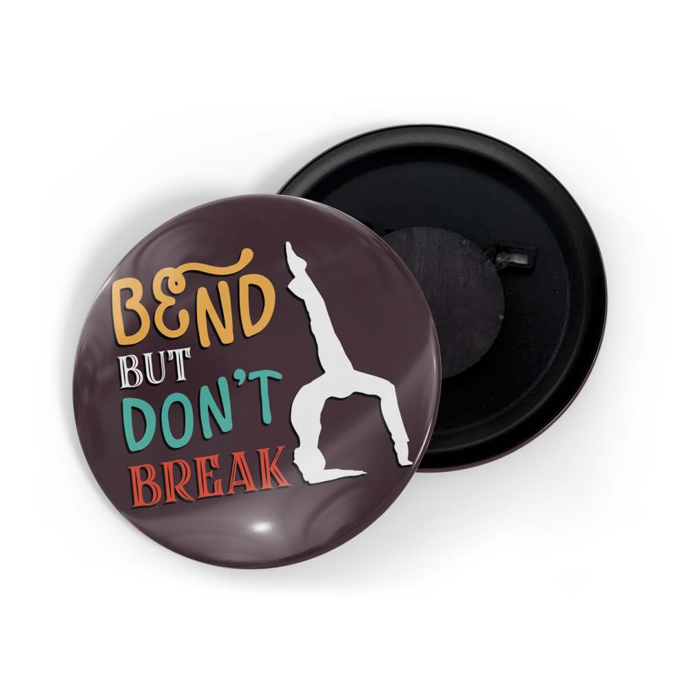 dhcrafts Fridge Magnet Brown Bend But Don't Break Yoga D1 Glossy Finish Design Pack of 1