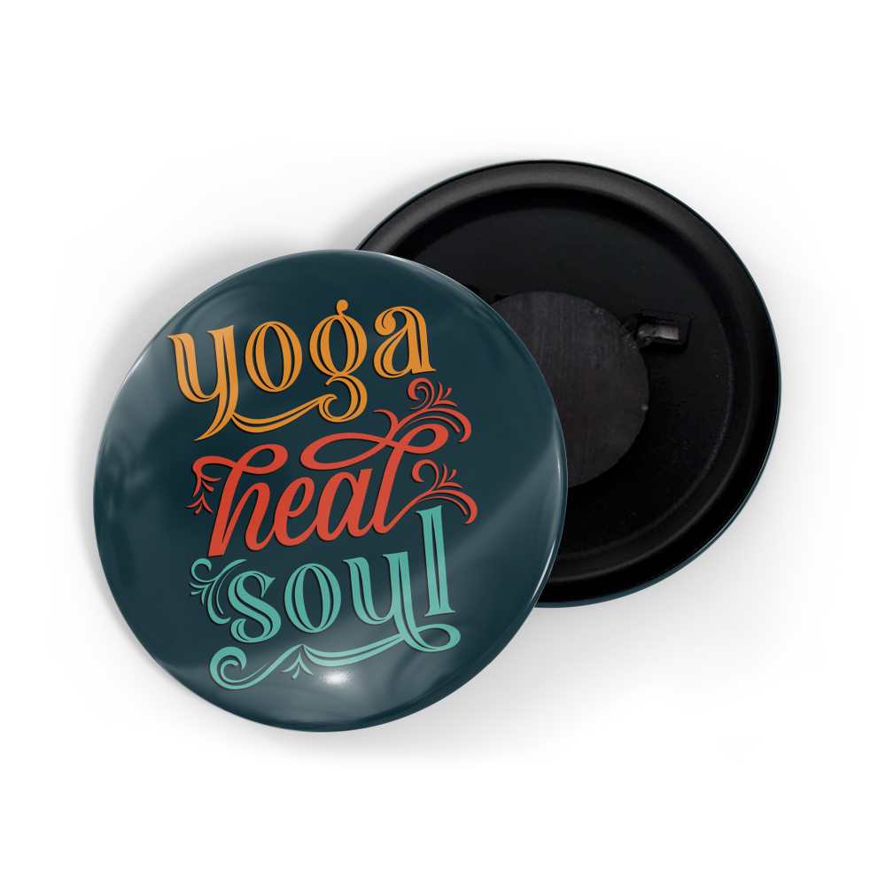 dhcrafts Fridge Magnet Blue Yoga Heal Soul D4 Glossy Finish Design Pack of 1