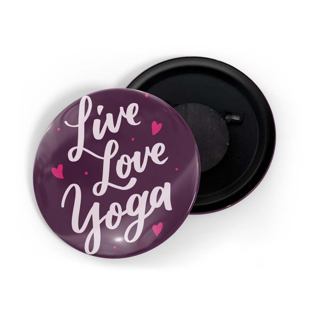 dhcrafts Fridge Magnet Purple Live Love Yoga D5 Glossy Finish Design Pack of 1
