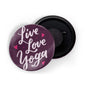 dhcrafts Fridge Magnet Purple Live Love Yoga D5 Glossy Finish Design Pack of 1