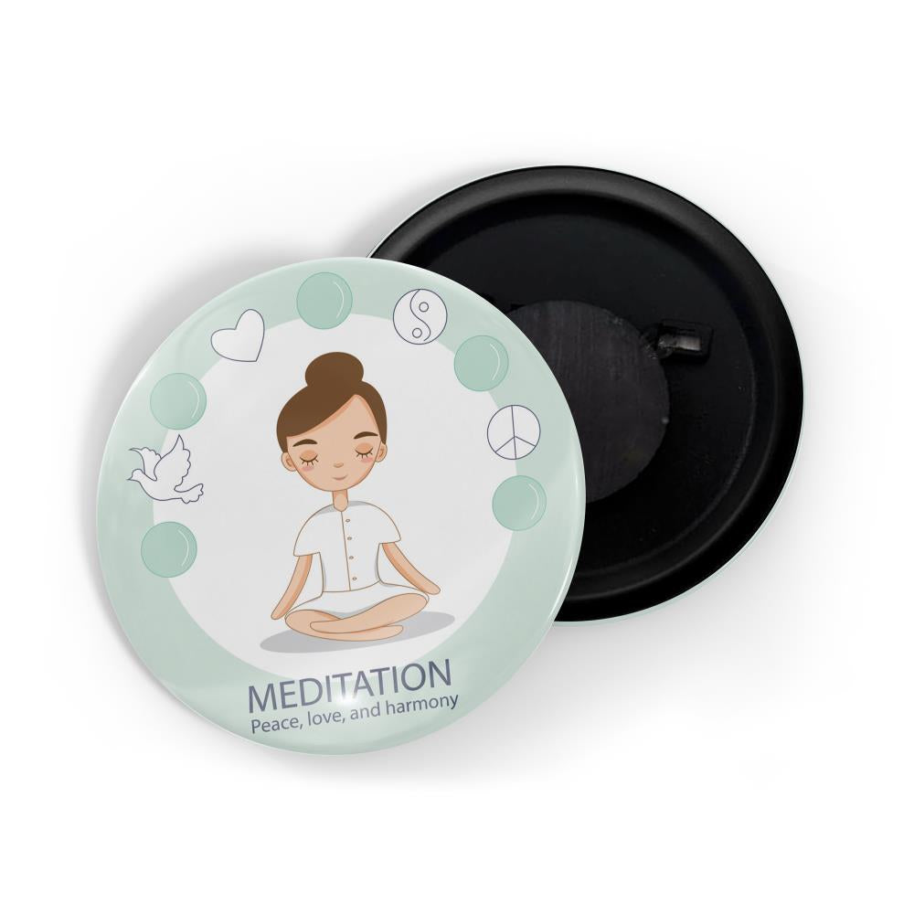 dhcrafts Fridge Magnet Green Meditation Peace Love And Harmony D10 Glossy Finish Design Pack of 1