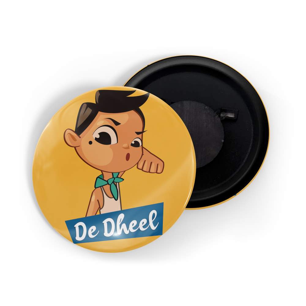 dhcrafts Fridge Magnet Yellow Marathi slags / Language / words / sentence De Dheel Glossy Finish Design Pack of 1