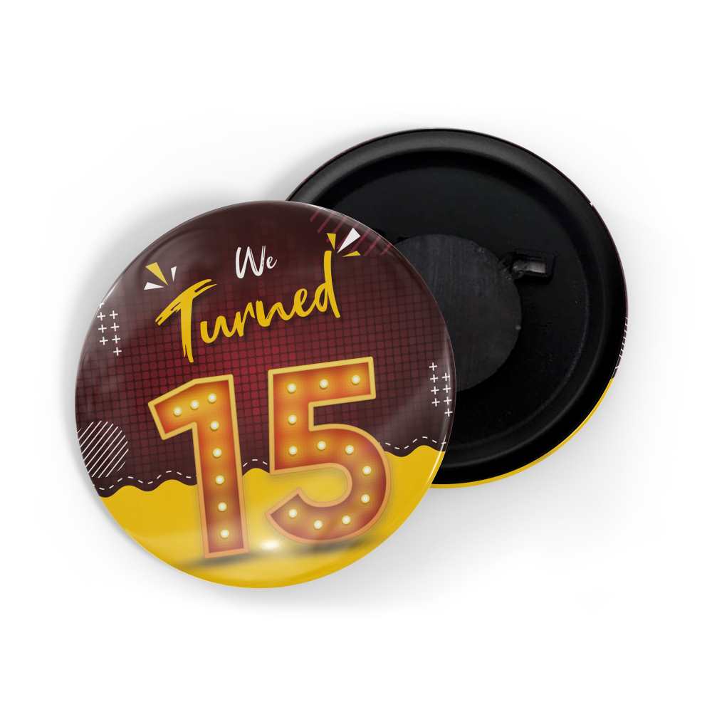 dhcrafts Fridge Magnet Multicolor We Turned 15 D1 Wedding / Anniversary / Ceremony / Valentine / Office / Firm / Celebration Glossy Finish Design Pack of 1
