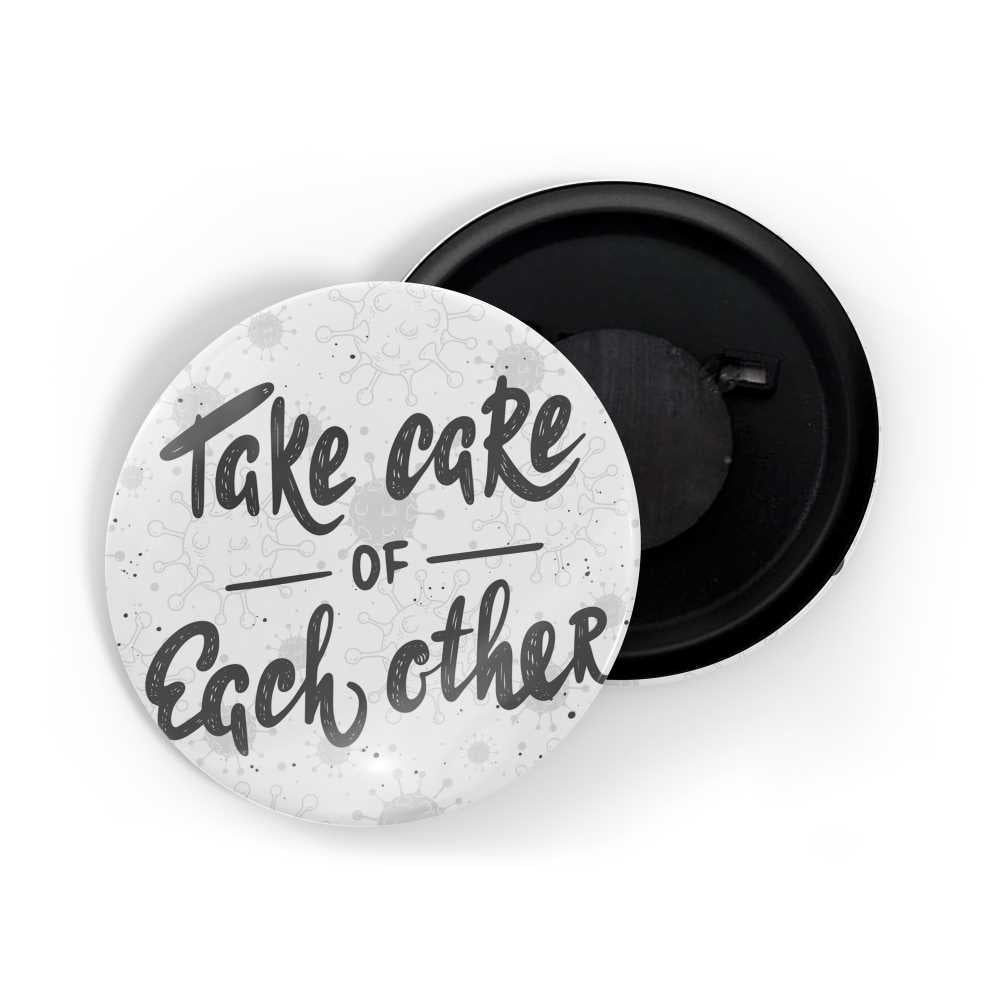dhcrafts Fridge Magnet Covid White Take Care Of Each Other coronavirus Covid 19 pandemic positive quote Glossy Finish Design Pack of 1