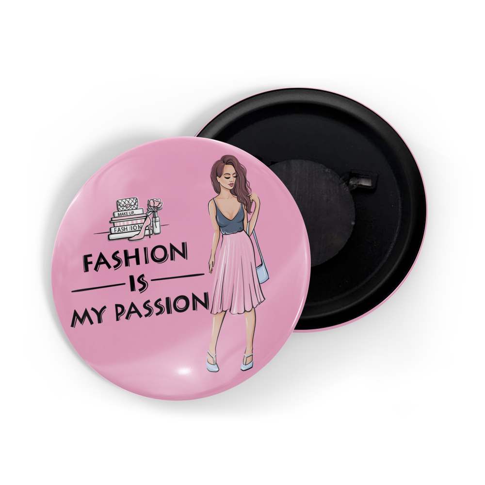 dhcrafts Fridge Magnet Pink Girl Power Fashion Is Passion Glossy Finish Design Pack of 1