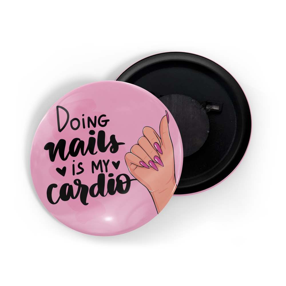 dhcrafts Fridge Magnet Pink Girl Power Doing Nails Is My Cardio Glossy Finish Design Pack of 1