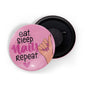 dhcrafts Fridge Magnet Pink Girl Power Eat Sleep Nails Repeat Glossy Finish Design Pack of 1
