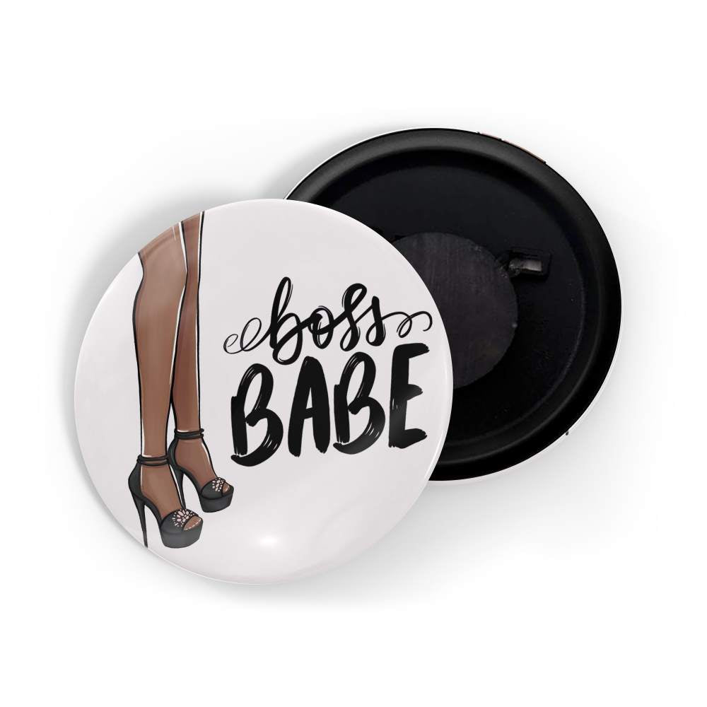 dhcrafts Fridge Magnet White Girl Power Boss Babe D2 Glossy Finish Design Pack of 1