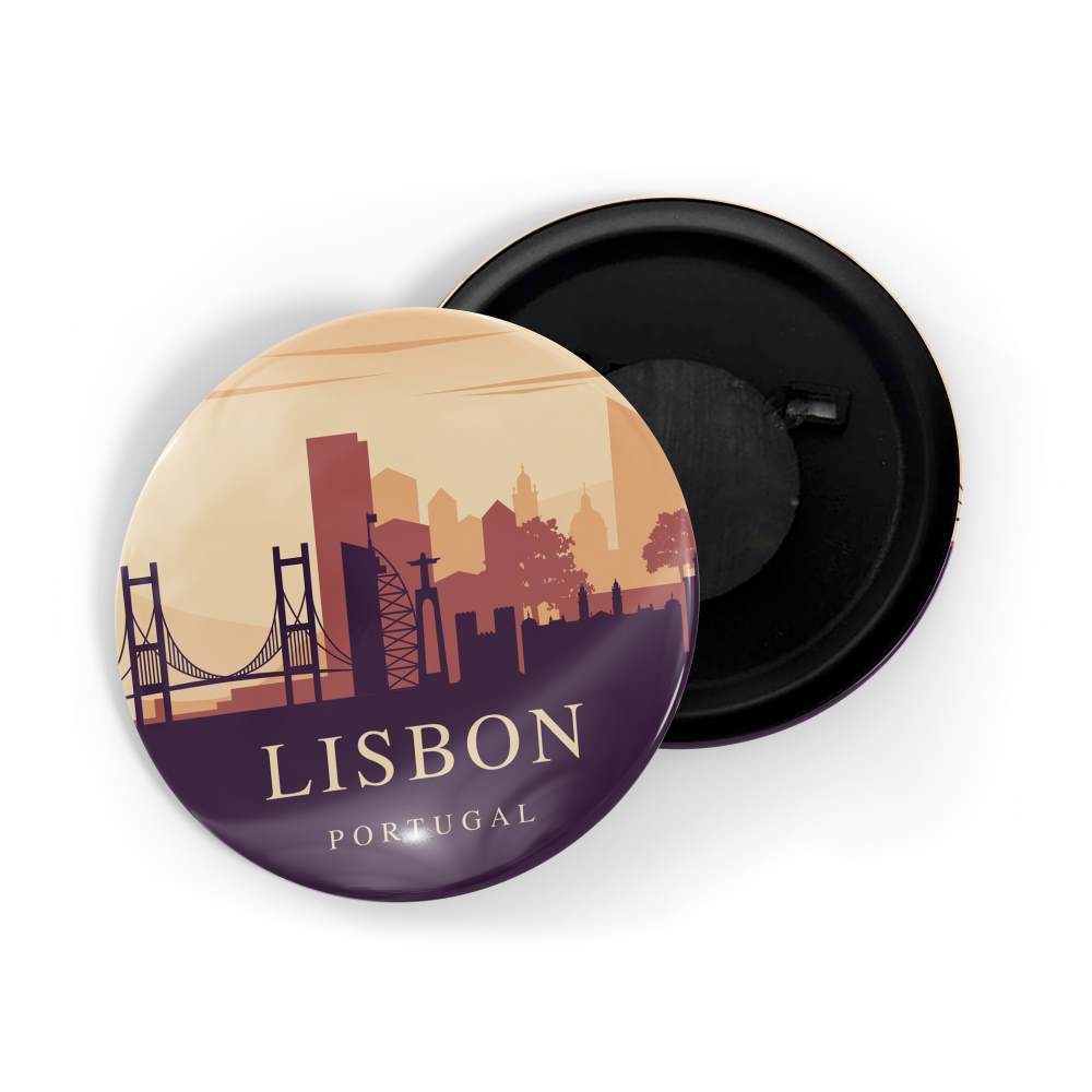 dhcrafts Fridge Magnet Multicolor Famous Tourist Place Lisbon Portugal Glossy Finish Design Pack of 1