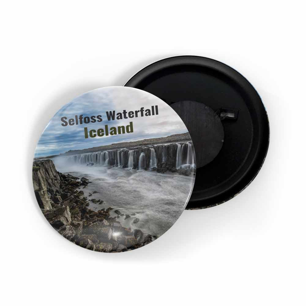dhcrafts Fridge Magnet Multicolor Famous Tourist Place Selfoss Waterfall Iceland Glossy Finish Design Pack of 1