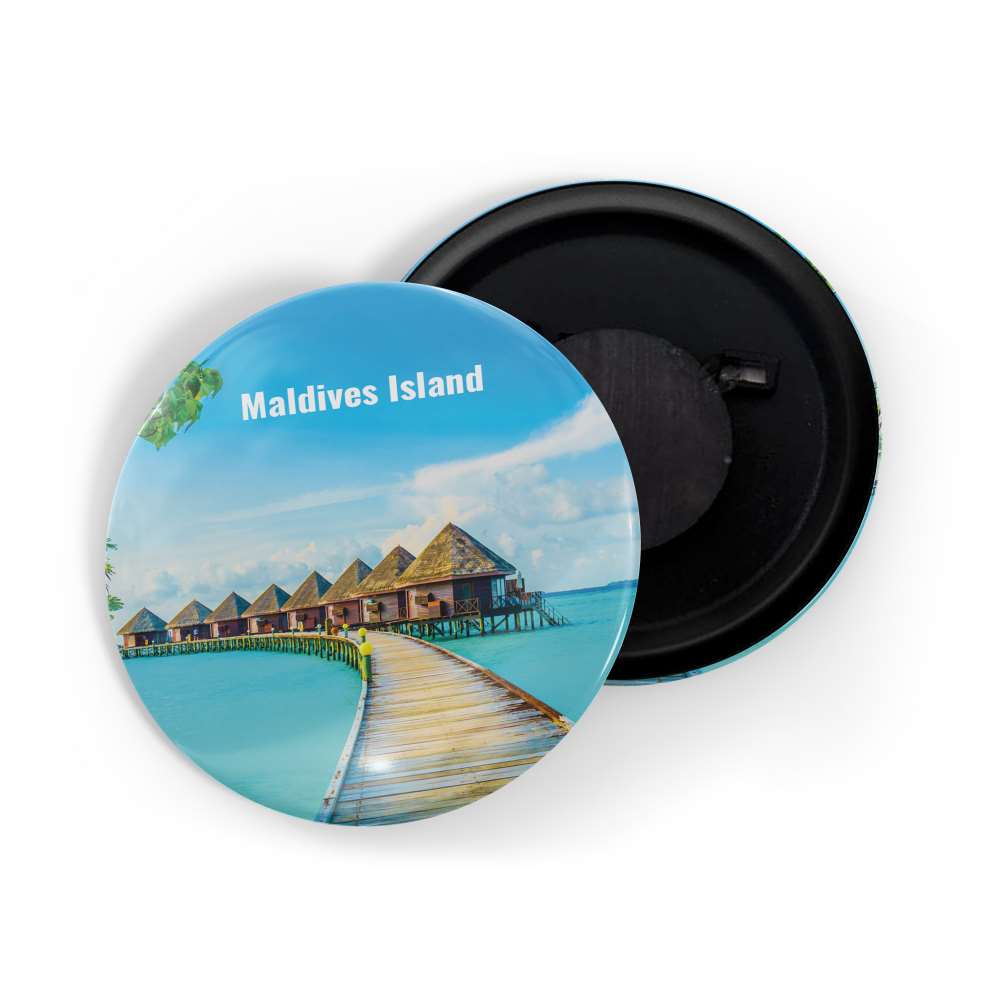 dhcrafts Fridge Magnet Multicolor Famous Tourist Place Maldives Island Glossy Finish Design Pack of 1