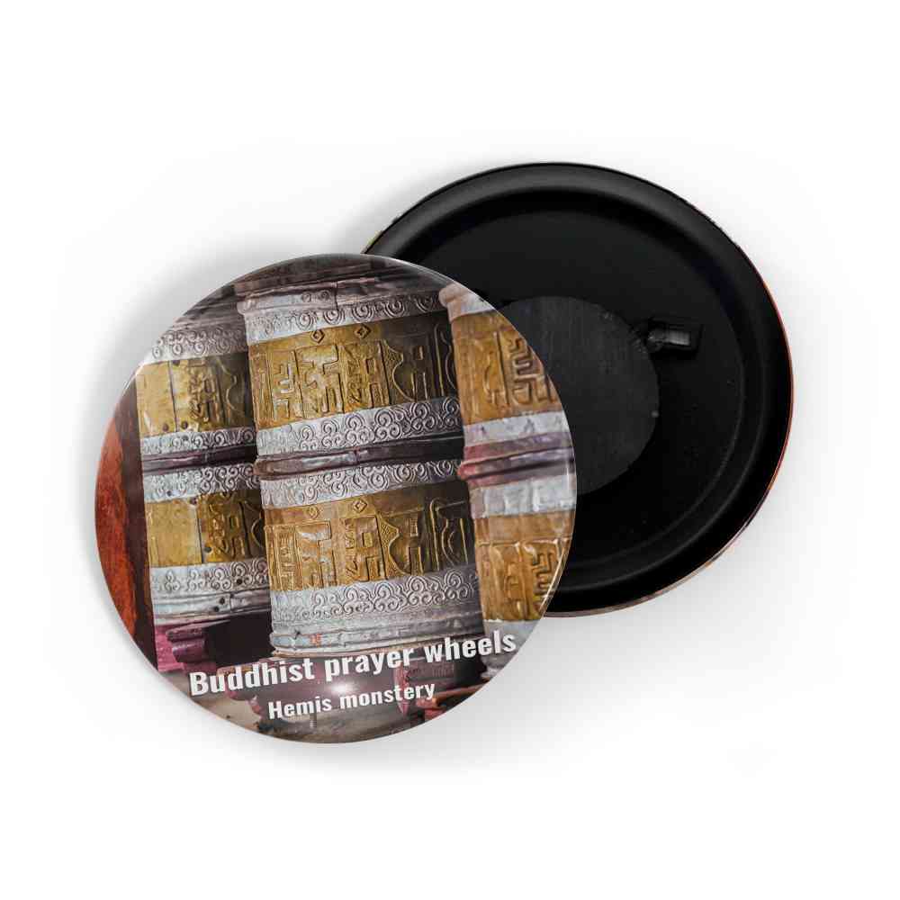 dhcrafts Fridge Magnet Multicolor Famous Tourist Place Buddhist Prayer Wheels Hemis Monastery Glossy Finish Design Pack of 1