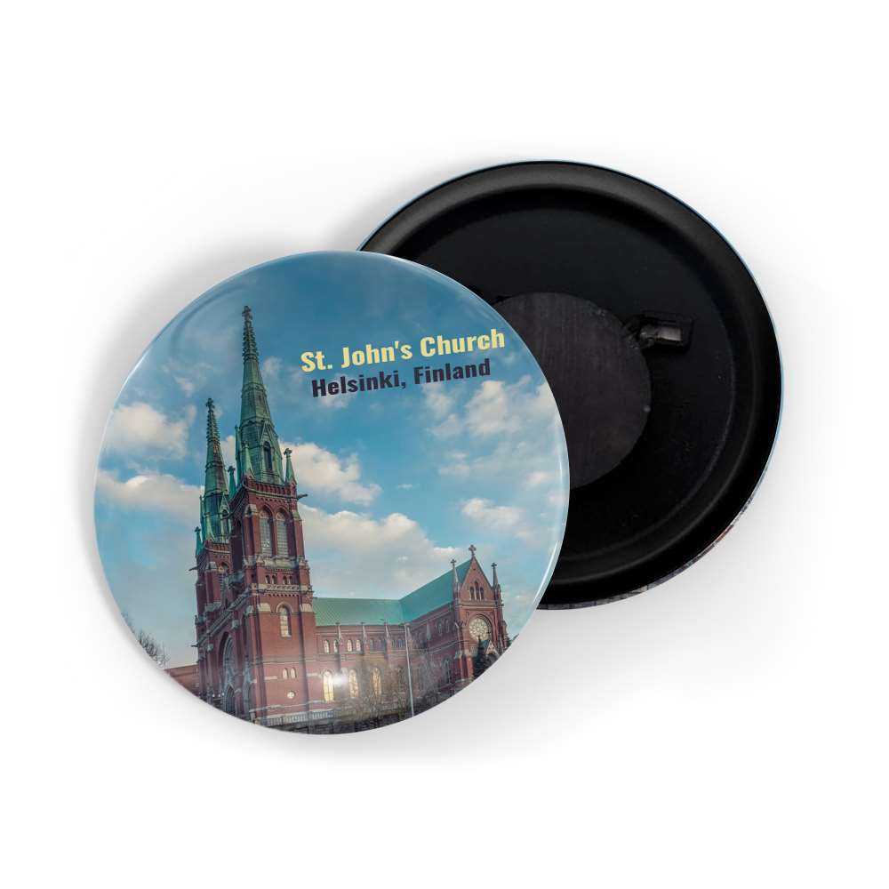 dhcrafts Fridge Magnet Multicolor Famous Tourist Place St. John's Church Helsinki, Finland Glossy Finish Design Pack of 1