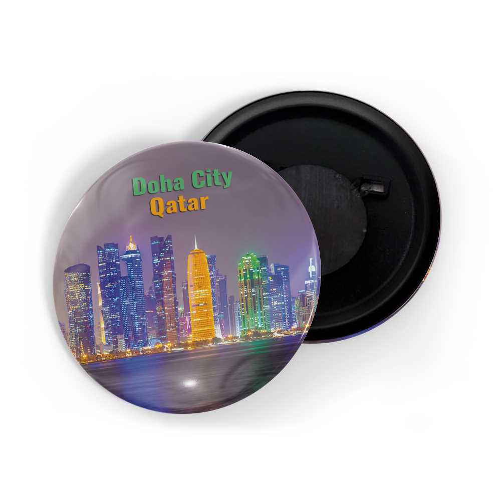 dhcrafts Fridge Magnet Multicolor Famous Tourist Place Doha City Qatar Glossy Finish Design Pack of 1