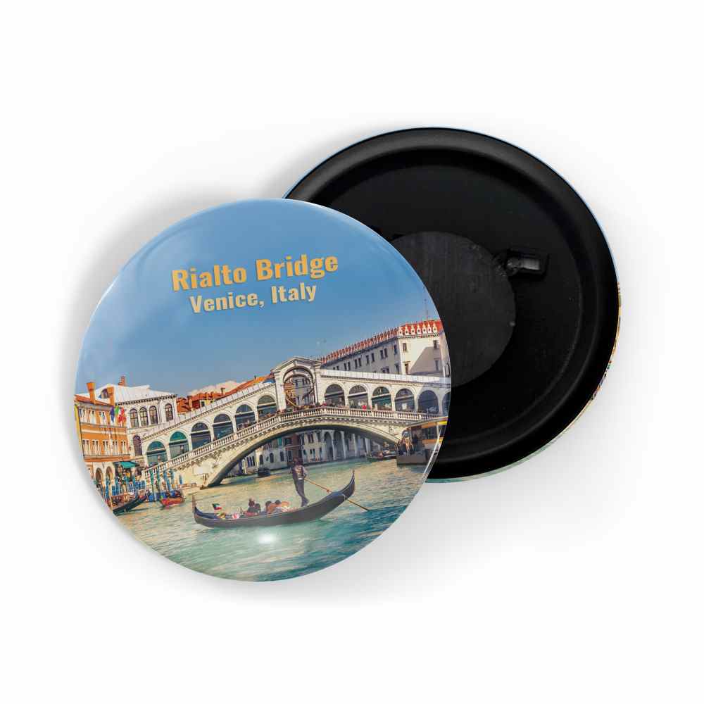 dhcrafts Fridge Magnet Multicolor Famous Tourist Place Rialto Bridge Venice Italy Glossy Finish Design Pack of 1