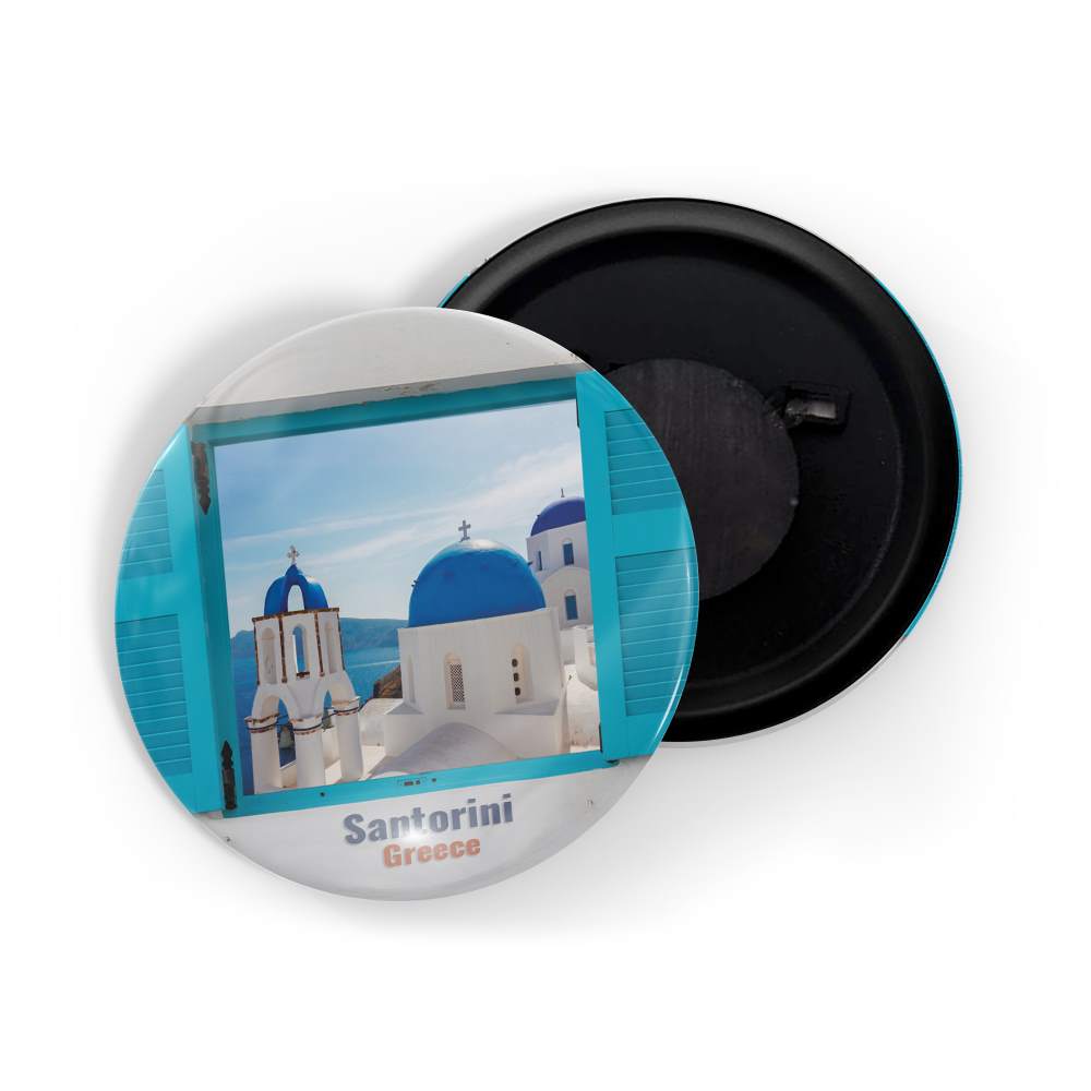 dhcrafts Fridge Magnet Multicolor Famous Tourist Place Santorini Greece D4 Glossy Finish Design Pack of 1
