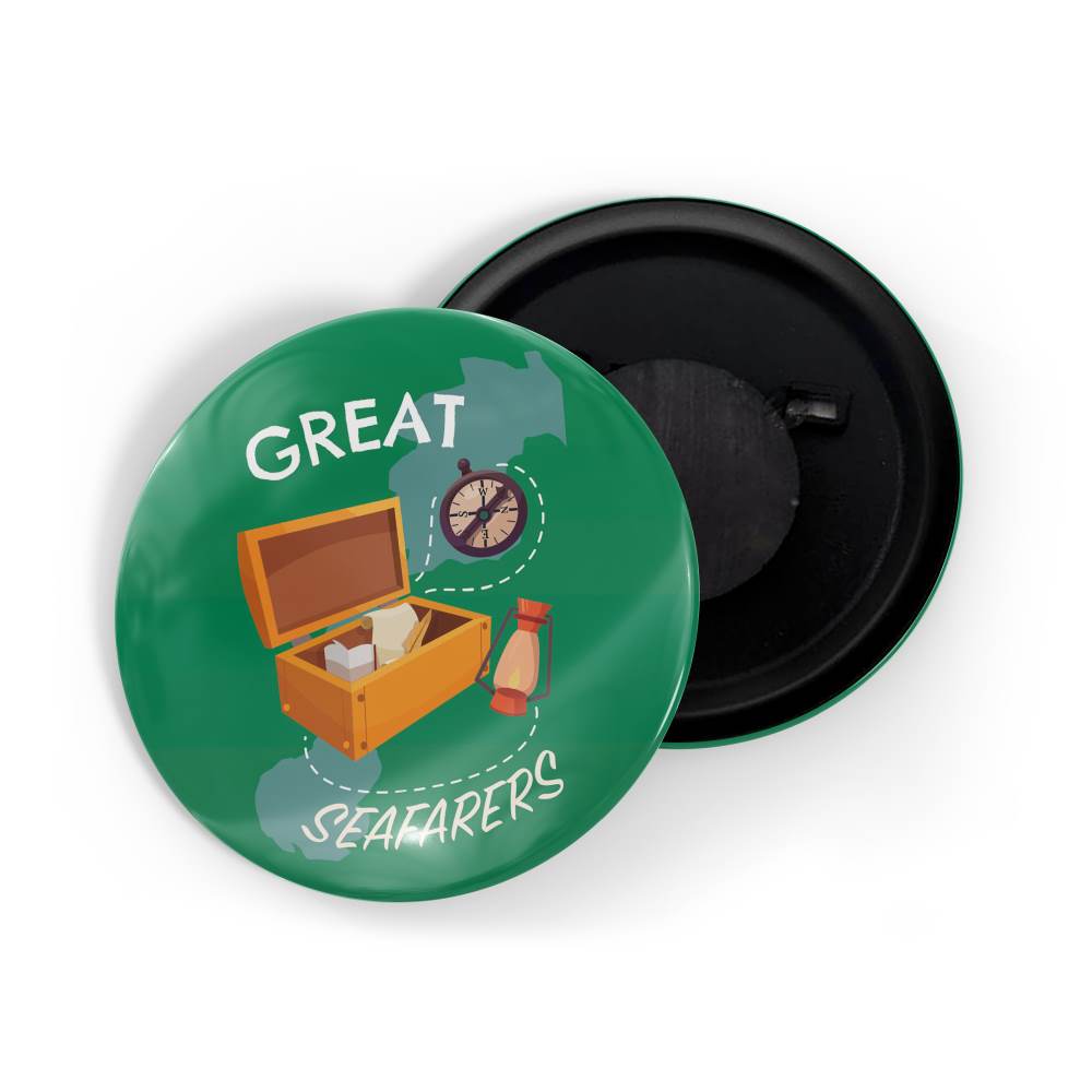 dhcrafts Fridge Magnet Green Travel Sea Ocean Great Seafarers Glossy Finish Design Pack of 1