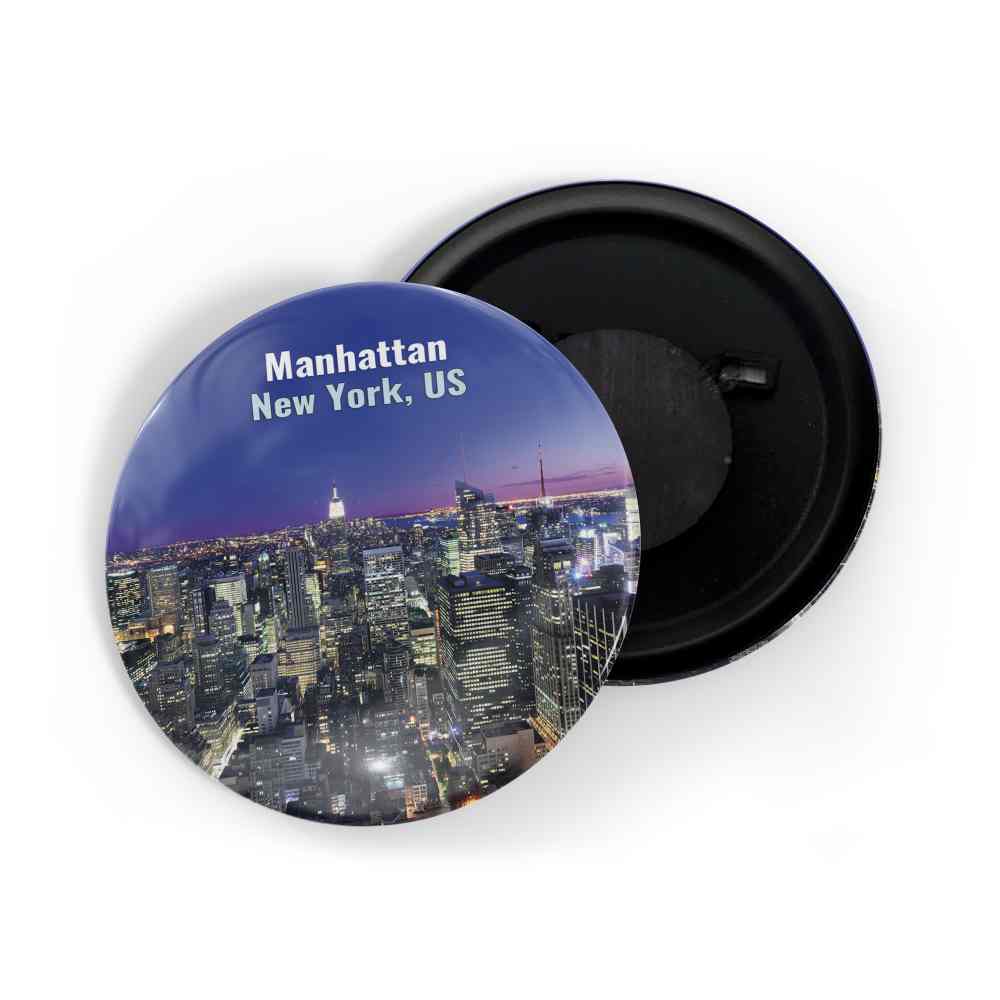 dhcrafts Fridge Magnet Multicolor Famous Tourist Place Manhattan New York, Us D2 Glossy Finish Design Pack of 1