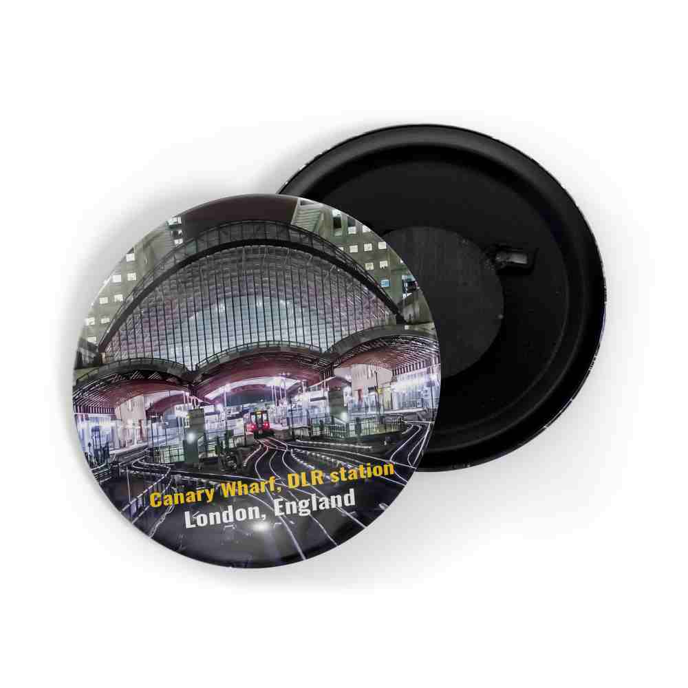 dhcrafts Fridge Magnet Multicolor Famous Tourist Place Canary Wharf, Dlr Station London, England Glossy Finish Design Pack of 1