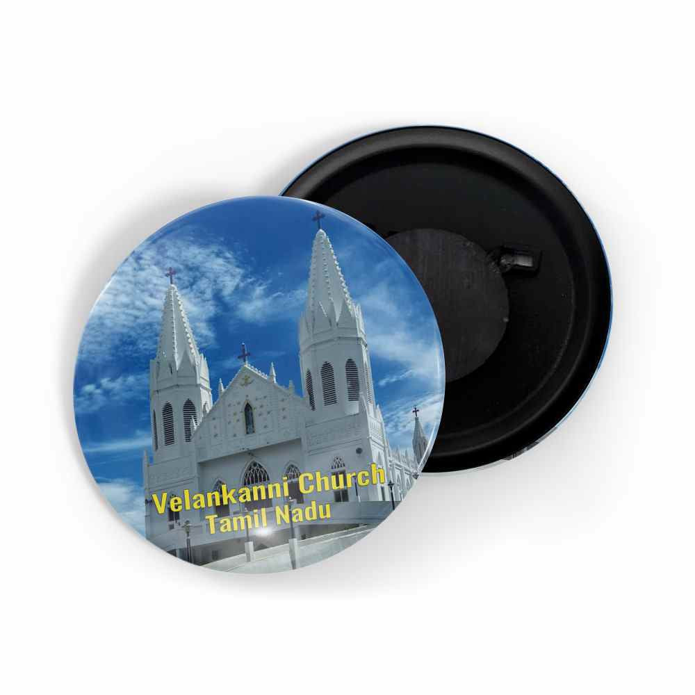 dhcrafts Fridge Magnet Multicolor Velankanni Church D2 Tamil nadu Tourist Place Glossy Finish Design Pack of 1 (58mm)